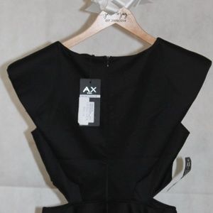 AX Paris Scuba Cut Out Black Skater Dress